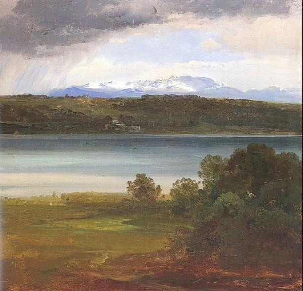 Christian Ernst Bernhard Morgenstern View across Lake Starnberg to the Benedikte Germany oil painting art